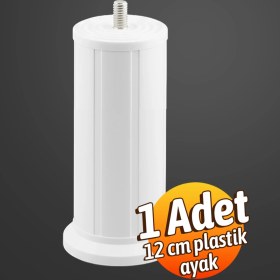 Resim Badem10 Keson 1 Adet 12 cm Beyaz Plastik Mobilya Baza Tv Ünitesi Yükseltme Ayağı Destek Ayağı 
