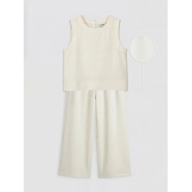 Resim LC Waikiki Lcw Kids Gri Keten Karışımlı Kız Çocuk Pantolon ve Bluz 