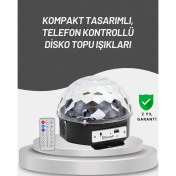 Resim Eldenör Uzaktan Kumandalı Rgb LED Disko Topu Bluetooth Hoparlörlü 
