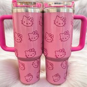 Resim Sanrio Hello Kitty 40oz Stainless Steel Tumbler with Lid and Straw, Insulated Travel Mug, Perfect for Hot and Cold Beverages, Ideal Gift for All Seasons 
