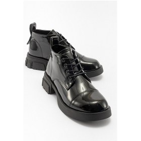 Resim Luvishoes Lagom Siyah Rugan Kadın Bot Sıyah Rugan 