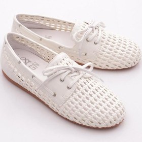 Resim Dgn B00112 Kadin Delikli Oxford Ayakkabi Beyaz 