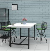 Resim Knsz ufak boy tel bar sandalyesi 1 li uslu syhyşl kolçaklı 55 cm oturma yüksekliği mutfak bahçe cafe ofis 