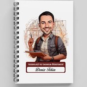 Resim En Başarılı Erkek Teknoloji Öğretmeni Karikatürlü Defter 