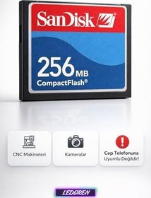 Resim 256 MB CF Compact Flash Hafıza Kartı | Fotoğraf Makinesi - Cnc Makine Uyumlu 