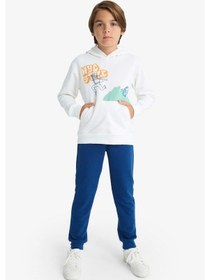 Resim Defacto Erkek Çocuk 2li Takım Baskılı Kapüşonlu Sweatshirt Eşofman Altı F2595a825auwt32 Beyaz 