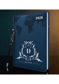 Resim Bk Gift Kişiye Özel İsimli Termo Sert Kapak 2026 Lacivert Ajanda & Kalem -8, Öğretmenler Günü Hediyesi, Yeni İş Hediyesi 35326 Bk Gift Renkli 
