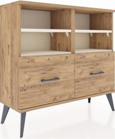 Resim Arges Şifonyer 4 Raflı 2 Çekmeceli 88x30x80 Çam-aytaşı/çam Aytaşı/çam 