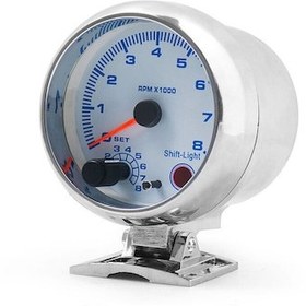 Resim Ranyeek 3.75 İnç Benzinli Araç Tachometresi - 0-8000 Rpm Göstergesi, Gümüş Abs Kasa, Mavi Arka Işık, 12v Uyumlu 