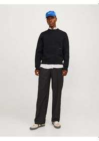 Resim Jack & Jones 12261852 Jorvesterbro Knıt Crew Neck Sn Erkek Sweatshirt Black 