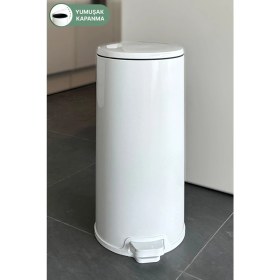 Resim Cigo Pedallı Mutfak Banyo Çöp Kovası 20 Lt Beyaz-Iç Kısım Siyah 