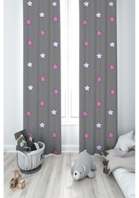 Resim Mekta Home Bebek Ve Çocuk Odası Gülen Bulut Desenli 2 Kanat Fon Perde 