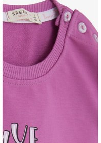 Resim Breeze Kız Çocuk Sweatshirt Unicorn Baskılı 2-6 Yaş, Eflatun 