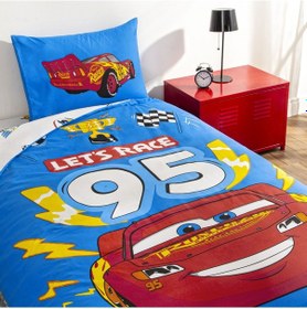 Resim Taç Lisanslı Disney Cars Let' S Race Tek Kişilik Pamuk Nevresim Takımı 000000001000050000 Çok Renkli 