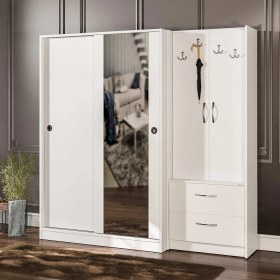 Resim Abre VM-300348 Beyaz Vestiyer Portmanto Ayakkabılık 