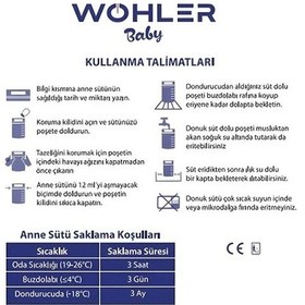 Resim Wohler Süt Saklama Poşeti 25'li 3 x 75 Adet 