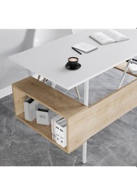Resim Irony Maxi Ofis Masası Beyaz Meşe 