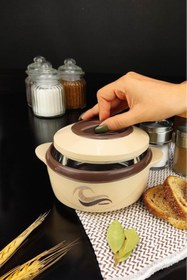 Resim Digithome Paslanmaz Çelik Hazneli Yemek Termosu 500 ml Kahverengi - Ckr3148 C320.025 