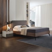 Resim Enza Home Cordell Başlıklı Karyola Set - Gri 