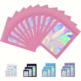 Resim 100 adet Alüminyum Folyo Kemik Çekme Çantası, Koku Test Çantası, Şeffaf Pencere, Fermuar, Tekrar Kullanılabilir Çanta, Renkli Gıda Mühürleme Çantası, Takı Mühürleme Plastik Çanta, Balıkçılık Ekipmanları Aksesuarları Paketleme Çantası, Elektronik Aksesuarlar Çantası 