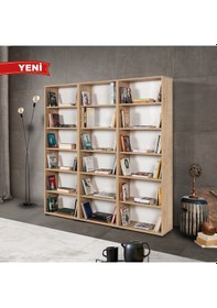 Resim 8322 Evm Kitaplık , Kapaksız , 18 Bölmeli , 15 Raflı , Safir , Ofis , Çalışma Odası , Salon Safir 