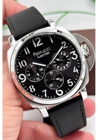 Resim Ferrucci Siyah Deri Kordon Function Erkek Kol Saati 3atm Bileklik Sdfer141 Siyah 