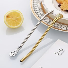 Resim 6 adet/12 adet Altın ve Gümüş Paslanmaz Çelik Pipet Filtre Kaşığı ile Temizlik Fırçası, Bulaşık Makinesinde Güvenli, Meyve Çayı İçecekleri ile Kullanılabilir, Ayrılabilir Temizlik Pipeti, Süt Çayı, Kahve ve Çeşitli İçecekler için Uygun, Yeniden Kullanılabilir, Kolay Temizlenir, Isıya Dayanıklı 