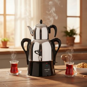 Resim KORKMAZ A341 Çaykolik Çay Makinesi Siyah 