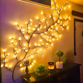 Resim 8 Modlu 1 Adet Eğri LED Çalı Işığı - Düğün, Oturma Odası, Kafe, Yatak Odası Dekoru için USB Güçlü Rattan Gece Işığı - Noel, Cadılar Bayramı, Sevgililer Günü, Parti Tatilleri için İdeal 