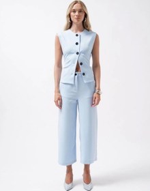 Resim Bol Paça Midi Boy Pantolon Mavi 