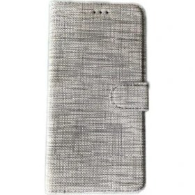 Resim Kvy Alcatel 1s Spor Kumaş Cüzdan Kılıf Gri 