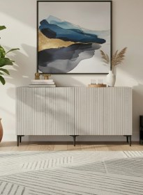 Resim Ka1513bt Zeynep150 Konsol, Tv Sehpası Beyaz-traverten Kapak 150cm Beyaz 