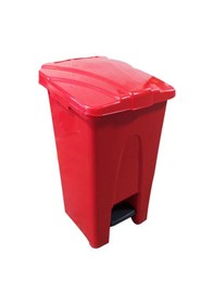 Resim Safell Plastik Pedallı Çöp Kovası 70 Lt - Çöp Konteyneri -Kırmızı 
