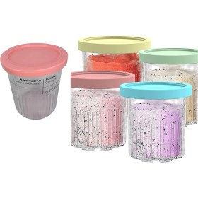 Resim Luminnaly Ninja Creami Deluxe 5'li Paket Için Kapaklı 800 ml Pint Yedek Kap, NC500 NC501 Serisiyle Uyumlu (Yurt Dışından) 