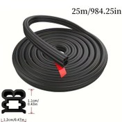 Resim Hightower Siyah 25m/984.25in Çift Katmanlı Araç Kapı Contası - Ses Ve Su Yalıtımı, Tüm Araçlar İçin 