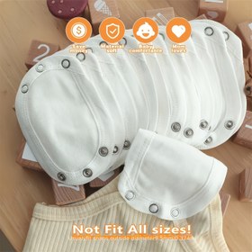 Resim 2/4/6/8/10 Adet Bebek Bez Uzatıcı - Yumuşak Polyester Esnek Uzatıcılar, Çoğu Beze Uyumlu, Çocuklar İçin (Beyaz) - Bezi Uzatarak Tasarruf Edin 