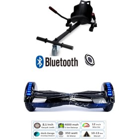 Resim Citymate Smart Balance Elektrikli Kaykay Hoverboard 8.5 Inch + Hoverkart Set Akıllı Dengeli Ledli Bluetooth Hoparlörlü 