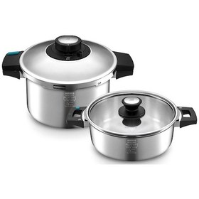 Resim Karaca Quick and Safe İndüksiyon Tabanlı Düdüklü Tencere Seti 6+8 Lt 