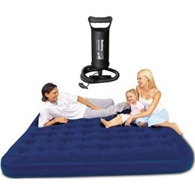 Resim Bestway BW109 Üç Kişilik Şişme Yatak + El Pompası 203x183x22 CM - Mavi 
