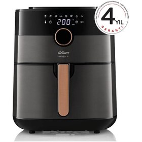 Resim Arzum Airtasty XL 5 lt Yağsız Airfryer Krom - Siyah 