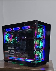 Resim alltech Anime Karakterli 7 Argb Fanlı 360MM Sıvı Soğutmalı 750W 80+ Powerlı Siyah Akvaryum Kasa 