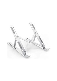 Resim Özel Üretim 6 Kademeli Katlanabilir Taşınabilir Metal Stand Alüminyum Laptop Standı Ayarlanabilir 