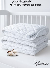 Resim %100 Pamuk Bebek & Çocuk Yorganı |1. Sınıf Silikon Dolgu | 100x150 cm | Antialerjik | Nefes Alabilen 