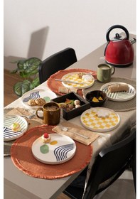 Resim Kevin Seramik Modern Hand Made 6 Parça Lüxs Pasta Sunum Tabağı 