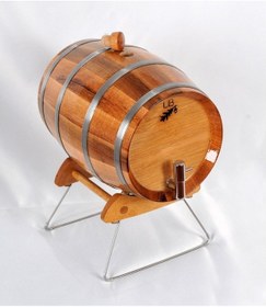 Resim Masifart Naturel Yatay Meşe Şarap fıçısı 5 Litre 