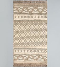 Resim English Home Dokuma Kilim 80X150 Cm Açık Krem - Kahve 