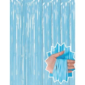 Resim Soft Mavi Püsküllü Kapı Perdesi 