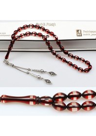 Resim Tesbih Pasajı Sürmeli Beyzi Taneli Toz Kehribar Tesbih 7 x 11 MM TP001506 