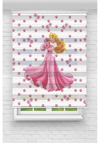 Resim Perdecizade Enxboy Kedili Prenses Dijital Baskılı Zebra Perde-cocuk Odası-stor Perde Renkli 