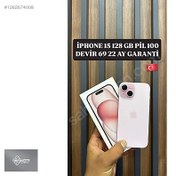 Resim Apple iPhone 15 İkinci El TR | 128 GB | Pembe İkinci El İPHONE 15 128 GB 22 AY GARANTİLİ PİL 100 KUTU FATURA HATASIZ